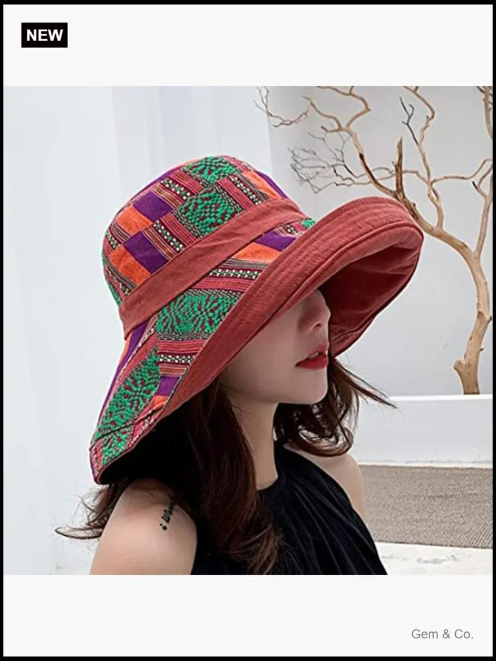 Wide Brim Sun Hat with Chin Strap UPF 50+ Packable
